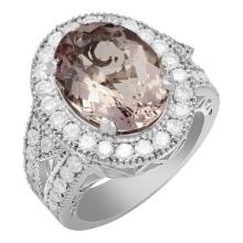 14k White Gold 5.71ct Kunzite 1.73ct Diamond Ring