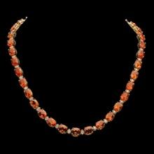 14K Gold 60.33ct Citrine Diamond Necklace