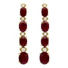 14k Yellow Gold 8.64ct Ruby 0.26ct Diamond Earrings