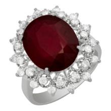 14k White Gold 6.10ct Ruby 0.72ct Diamond Ring