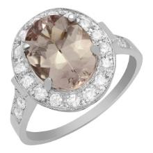 14k White Gold 2.68ct Morganite 0.56ct Diamond Ring