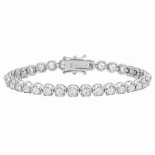 18k White Gold 8.19ct Diamond Tennis Bracelet