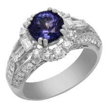 14k White Gold 1.80ct Tanzanite 0.95ct Diamond Ring