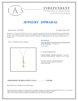 18K Yellow and White Gold Setting with Three White Pearl Necklace