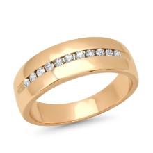 14K Yellow Gold Setting with 0.12ct Diamond Mens Ring