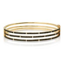 14K Yellow Gold with 1.10ct Diamond Ladies Bangle Bracelet