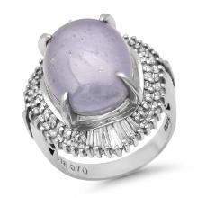 Platinum Setting with 17.78ct Star Sapphire and 0.70ct Diamond Ladies Ring