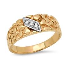 18K Yellow Gold Setting with 0.3ct Diamond Mens Ring