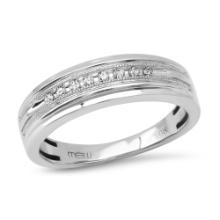 10K White Gold Setting with 0.19ct Diamond Mens Ring