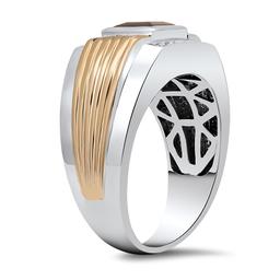 10K Yellow and White Gold Setting with 1.11ct Tanzanite and .05ct Diamond Mens Ring