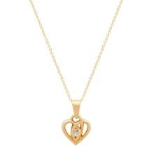 14K Yellow Gold Setting with 0.002ct Diamond Heart Pendant