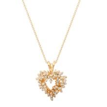 14K Yellow Gold Setting with 0.65ct Diamond Heart Pendant