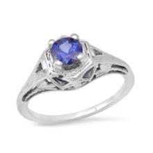 18K White Gold Setting with 0.86ct Sapphire Ladies Ring