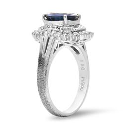 Platinum Setting with 1.88ct Sapphire and .43ct Diamond Ladies Ring