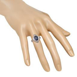 Platinum Setting with 1.88ct Sapphire and .43ct Diamond Ladies Ring