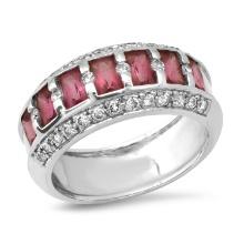 18K White Gold Setting with 1.4ct Sapphire and 0.34ct Diamond Ladies Ring