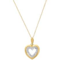 18K Yellow and White Gold Setting with 14K 18 Chain and 0.45ct Diamond "Heart" Pendant"