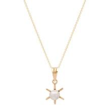 14K Yellow Gold Setting with 6mm Pearl Ladies Pendant