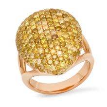 18K Rose Gold Setting with 3.04ct Fancy Diamond Ladies Ring