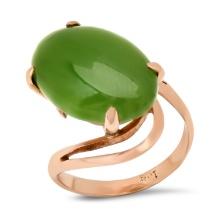 14K Rose Gold Setting with 4.75ct Jade Ladies Ring