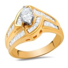 14K Yellow Gold Setting with 0.53ct Center Diamond and 1.72tcw Diamond Ladies Ring