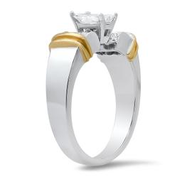 18K White and Yellow Gold Setting with 1.05ct Center and TW 1.6ct Diamond Ladies Ring