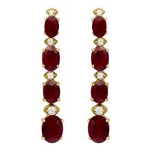14k Yellow Gold 8.64ct Ruby 0.26ct Diamond Earrings