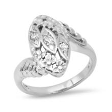 14K White Gold Setting with .09ct Diamond Ladies Ring