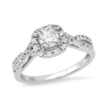 14K White Gold Setting with .45ct Center Diamond and 1.0tcw Ladies Ring