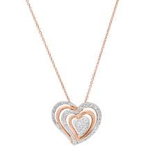 18K Rose Gold .44ct Diamond Heart" Pendant"