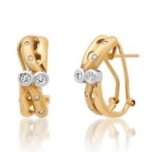 14K Yellow Gold Setting with .28ct Diamond Earrings