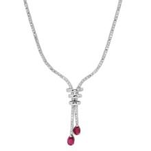 18K White Gold Setting with 1.68ct Ruby and 1.74ct Diamond Ladies Necklace