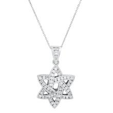 14K White Gold  with 1.70ct Diamond Pendant