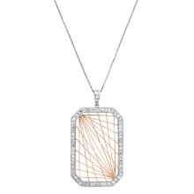 18K White and Rose Gold Setting with 0.75ct Diamond Pendant