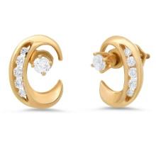 14K Yellow Gold Setting with 0.56tcw Diamond Ladies Earrings