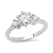 14K White Gold Setting with .58ct Center Diamond and .91tcw Ladies Ring