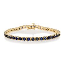 14K Yellow Gold Setting with 7.0ct Sapphire Ladies Bracelet