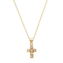 14K Yellow Gold Setting with 1.30ct Diamond Cross Pendant