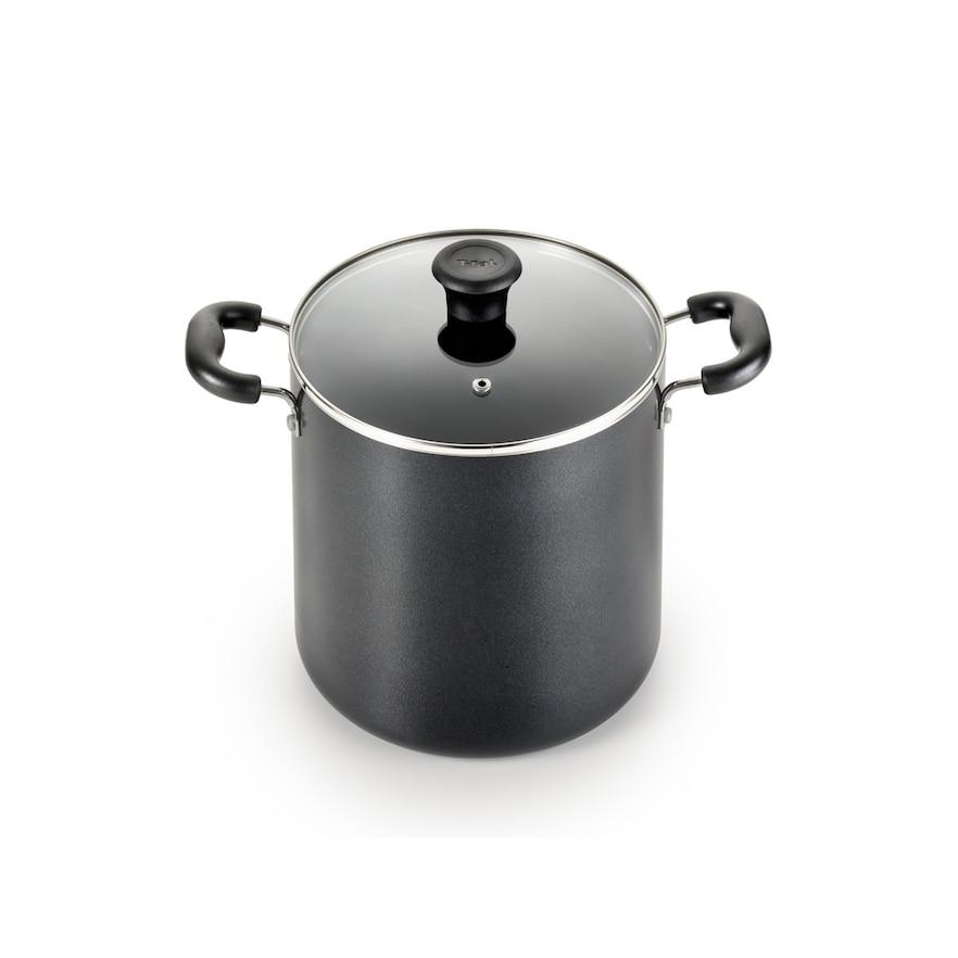 T-Fal Essentials 8-qt. Stockpot with Lid, Black, 8 QT, Retail $59.99