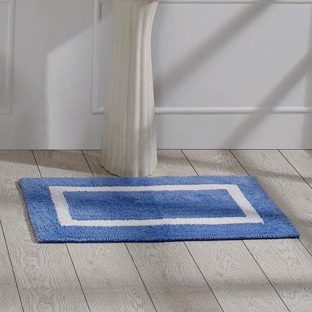 Better Trends Hotel Tufted Bath Mat Rug 100% Cotton 17 X 24 Rectangle Blue/White, Retail $40.00 ea.