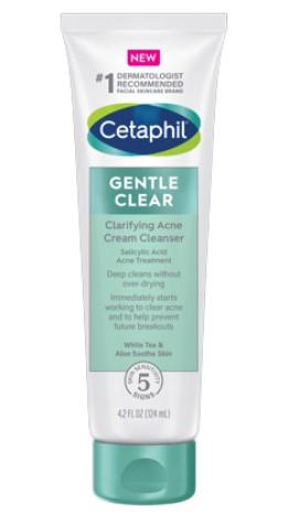 Cetaphil, Gentle Clear, Clarifying Acne Cream Cleanser, 4.2 Fl Oz (124 Ml), Retail $15.00