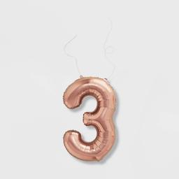 3 Foil Balloon Rose Gold-Tone - Spritz, Retail $10.00