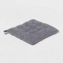 Chambray Stripe Chair Pad, Gray, Retail $10.00