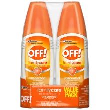 OFF! FamilyCare Mosquito Repellent IV, Unscented, 6 Oz, 2 Ct, Retail $18.00