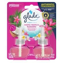 Glade PlugIns Refill, 2 Ct, Exotic Tropical Blossoms, 1.34 FL. Oz., Retail $10.00