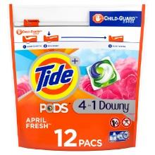 Tide Pods Laundry Detergent Soap Packs with Downy April Fresh, 12 Ct, Retail $12.00