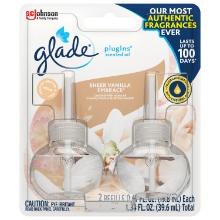 Glade PlugIns Scented Oil Refill, Sheer Vanilla Embrace, 2 Ct, 0.67 Oz, Retail $12