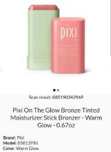 Pixi Bronze Tinted Moisturizer Stick Bronzer, Warm Glow, Retail $32.00