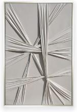 Beige 3D Fabric Wall Art, 31.5X47 in, Gold-Tone Frame