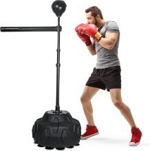 Boxing Speed Trainer: Adjustable 45-80in Reflex Bag w/Spinning Bar, for Adults & Kids